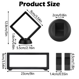 22PCS Floating Display Case, 3D Coin Holder Display Case, Transparent Film Jewelry Storage Box for Ring, Necklace, Shell, Bracelet, JewelryStamp,7x7x2cm (22PCS-Small)