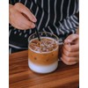 LUXU Glass Coffee Mugs Set of 4,14 oz Clear Coffee