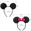 CHuangQi Mouse Ears Solid Black and Bow Minnie Headband for