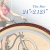 SIMEIQI 2 Pack Beach Cruiser Tires 24”x2.125” Brown Cream Wall