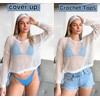 AI'MAGE Womens Crochet Tops Long Sleeve Hollow Out Swim Cover