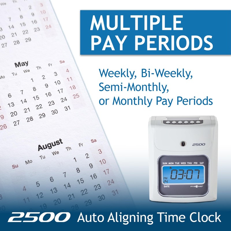 Pyramid Time Systems Small Business 2500 Time Clock Bundle, Unlimited