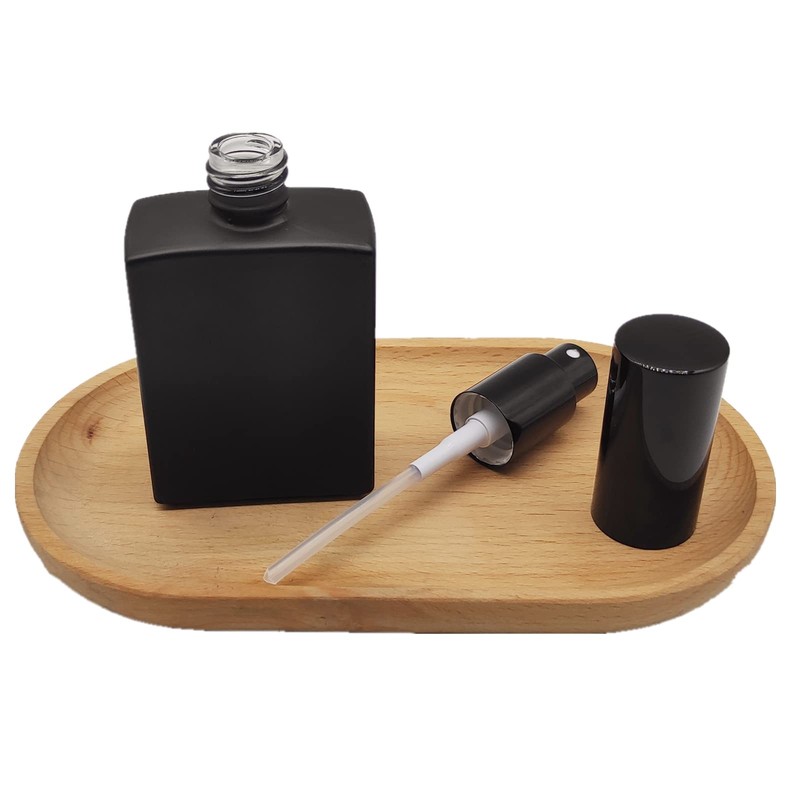 PimyRcyi 8PCS Square Glass Spray bottle,1.7oz Small Refillable Container with