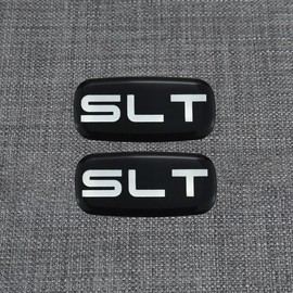 2Pcs SLT Cab Emblems 3D Badge Sticker Logo Roof Pillar Letter Compatible with 02-07 Yukon Suburban Sierra 15036134 (Chrome)