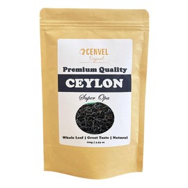 CENVEL® Super Opa Loose Whole Leaf Black Tea | Exclusive Large Leaf Ceylon Tea | 100% Natural Tea | Pure Black Tea | Eco-Friendly Packaging (100g)