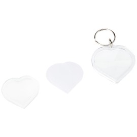 Heart Craft Keyring Blanks for Kids to Decorate as a Gift for Mother's Day or Valentines (Pack of 6)