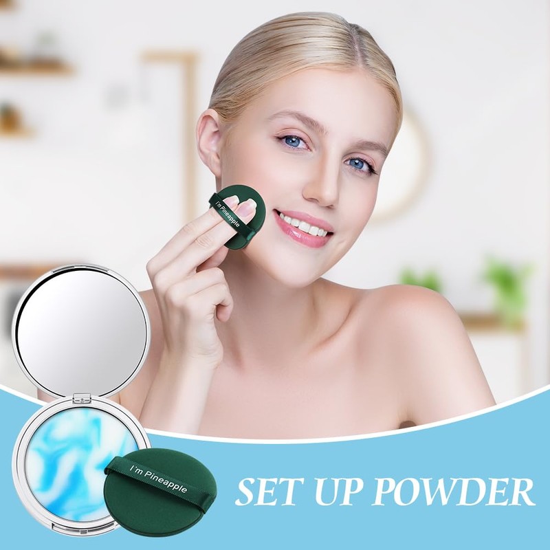 Oil Control Compact Powder, Lightweight and Waterproof Face Pressed Powder