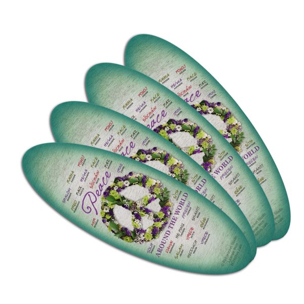 How You Say Spell Peace Around World Double-Sided Oval Nail