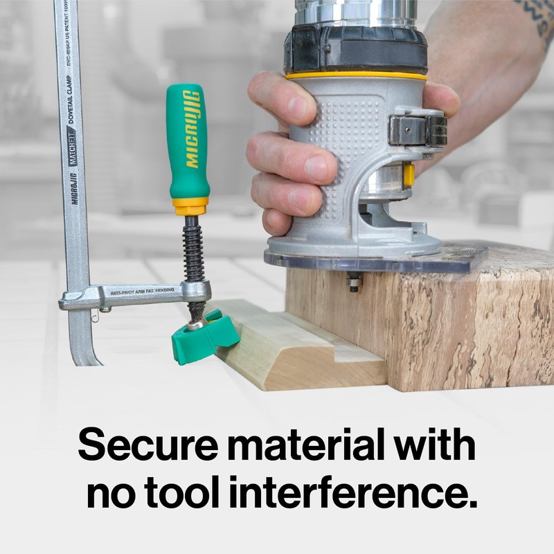 MICROJIG Matchfit DVC-850AP 2-In1, Track And In-Line Dovetail Clamp, Green