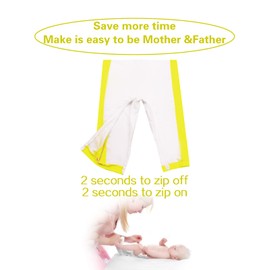 weVSwe Baby Swimwear UPF 50+ Protection Boy Swimsuits Crotch Zip Long Sleeve with Summer Sun Hat 0-3 Years, Yellow with sun hat