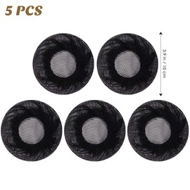 KESYOO Hair Net Bun Net Stylish Ballet Chignon Net Fine Mesh Elastic Fabric Nurse Black (Pack of 5)
