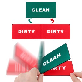 Dishwasher Magnet Clean Dirty Sign, Premium PU Non-Scratch Clean Dirty Magnet for Dishwasher Washing Machine, Foldable Flip Dirty Clean Dishwasher Magnet