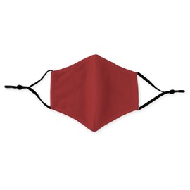 Weddingstar 3-Ply Adult Washable Cloth Face Mask Reusable and Adjustable with Filter Pocket - Dark Red