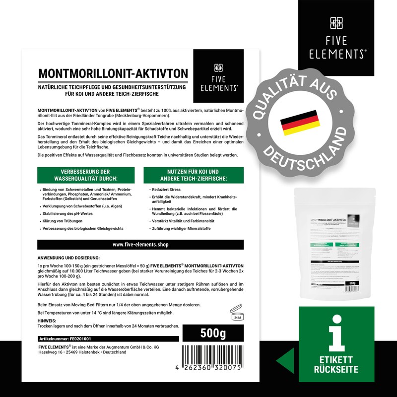 FIVE ELEMENTS Anti-floating algae active clay | natural pond clarification