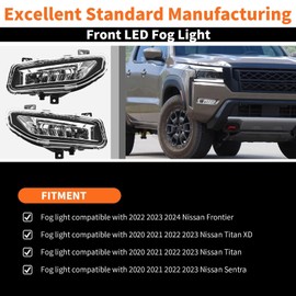 Aspaton Fog Fights Assembly Compatible with Frontier 2022-2024 with Switch Harnesses Left & Right 261558996C 261508996C (Not Halogen) Pair Fog Lamp