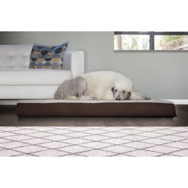 Furhaven Orthopedic Dog Bed for Large Dogs w/ Removable Washable Cover, For Dogs Up to 95 lbs - Sherpa & Suede Mattress - Espresso, Jumbo/XL