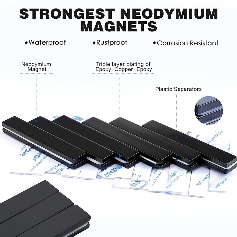 MIKEDE Black Rare Earth Neodymium Magnets, 6 Pack Heavy Duty
