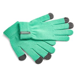 Skoda 000084341A622 Women's Knitted Gloves Touchscreen Smartphone Green, Green