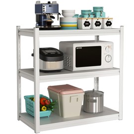 Elitehouse Garage Shelving Adjustable 3 Tier Heavy Duty Metal Storage Shelves Adjustable Utility Rack Organization for Kitchen, Pantry, Closet, Garage, Office 31.5" W x 15.75" D x 31.5" H, White