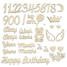 Lunar Photo Wooden Letter Banners, Set of 40, Lunar Photo Goods, Newborn Photos, Wood Letters, Monthly Cards, Anniversary Photos, Photo Tools, Commemorative Photos, Baby Showers, Growth Records, Monthly Cards, Birthday