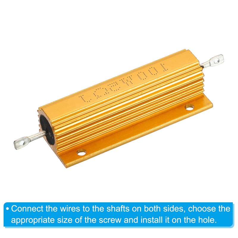 PATIKIL 2pcs 100W 5ohm Aluminium Case Resistor Housing Wire Resistors
