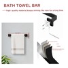 5-Pieces Matte Black Bathroom Hardware Accessories Set, Heavy Duty Bath