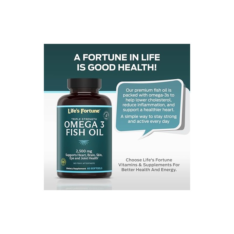 Lifes Fortune Suplemento de concentrado de Omega 3 de aceite