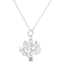 Laimons Ladies’ Tree of Life Pendant Necklace, 18 mm with 70 cm Chain, 925 Sterling Silver