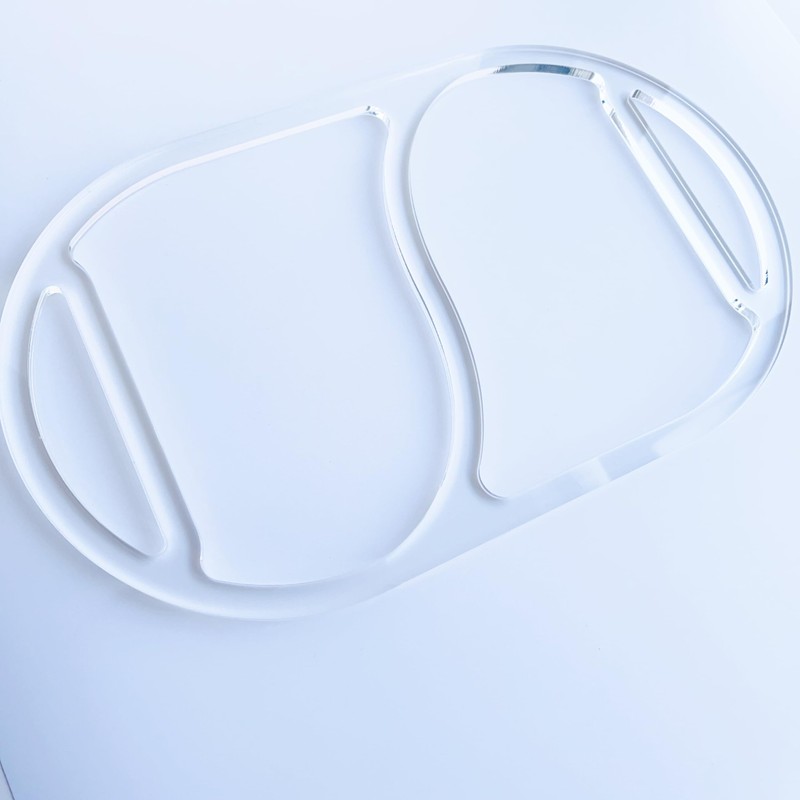 Oval 2 Section Valet Tray Router Template, Clear Acrylic Router
