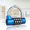 Robust 4-Digit Combination Padlock - Wide Shackle Safety Lock -