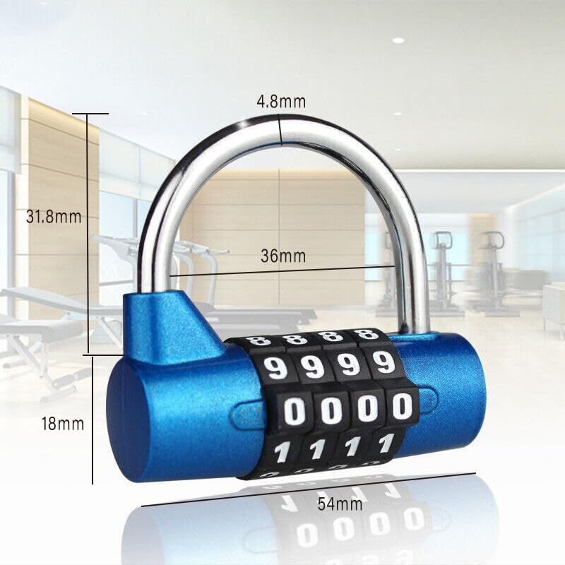 Robust 4-Digit Combination Padlock - Wide Shackle Safety Lock -