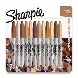 Sharpie® Permanent Markers, Fine Point, Portrait Colors, Pack Of 12 Markers