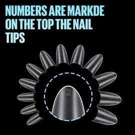 TOMICCA 240 Pieces False Nail Tips, Almond Medium Acrylic Half Cover French Nail Tips for Gel Nails Set for Nail Salons DIY & Nail Extension, 12 Sizes