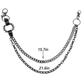 Punk Chain Wallets For Men Heavy Duty Pants Jean Chains For Men Boys Guys Biker Punk Belt Chain Emo Accessories Cool Pocket Chains