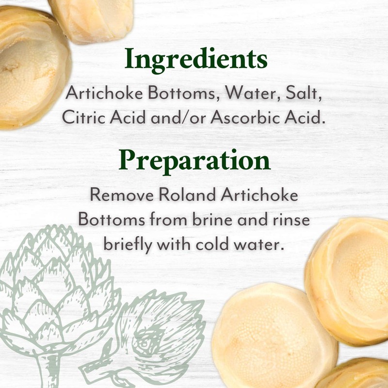 Roland Foods Extra Large Artichoke Bottoms, 5-7 Count, 13.75 Ounce