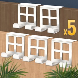 RICOO MH030Sx5 Door Hook, Stainless Steel Door Hook for Hanging, Robust and Modern, Ideal Coat Hook for Jackets, Towels, 6 x 5 x 4.5 cm, Silver