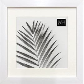 8x8 For 6x6 Picture - GLASS Window - Modern White Premium Oxford Square Instagram Table Top & Hanging Photo Frame With Soft Cream Mount