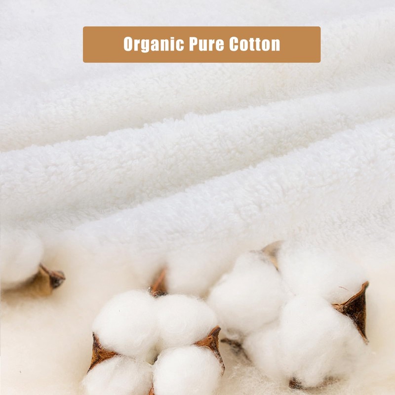 SEMAXE 100% Cotton Hand Towel for Bathroom, White Towels with