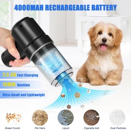 AOLWEEC Handheld Vacuum Cordless, Mini Handheld Vacuum, Car Vacuum with LED, Electric Air Duster & Vacuum Cleaner 2 in 1 Rechargeable, Portable Vacuum Cleaner for Car/Home/Office