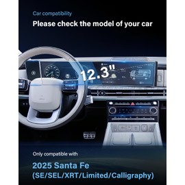 For 2025 Hyundai Santa Fe Screen Protector - (6PCS) 2025 Santa Fe (SE/SEL/XRT/Limited/Calligraphy) 12.3 Inch Screen Protector 2025 Santa Fe Accessories 9H Tempered Glass Navigation Dashboard - HD