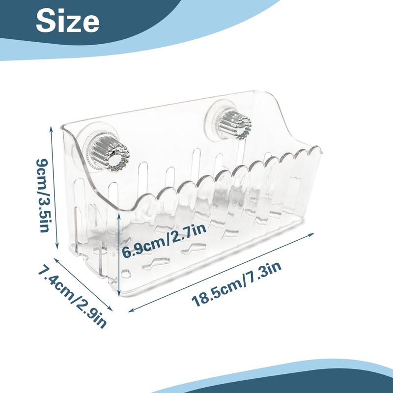 Hiyoo Aquarium Filter Baffle with Suction Cup, Square Clear Plastic