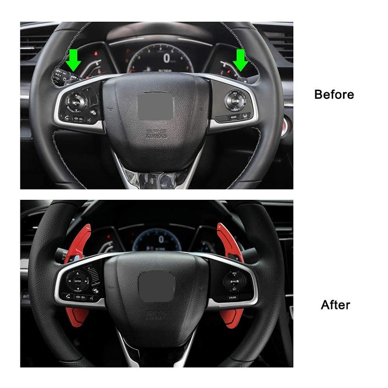 Thenice for Honda Civic Aluminium Alloy Shift Paddle Steering Wheel