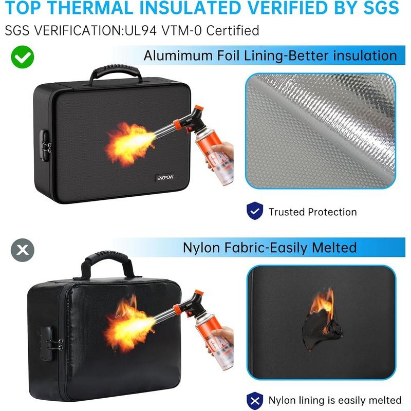 5200℉ Fireproof File Organizer Bag with 13 Pocket Accordion File