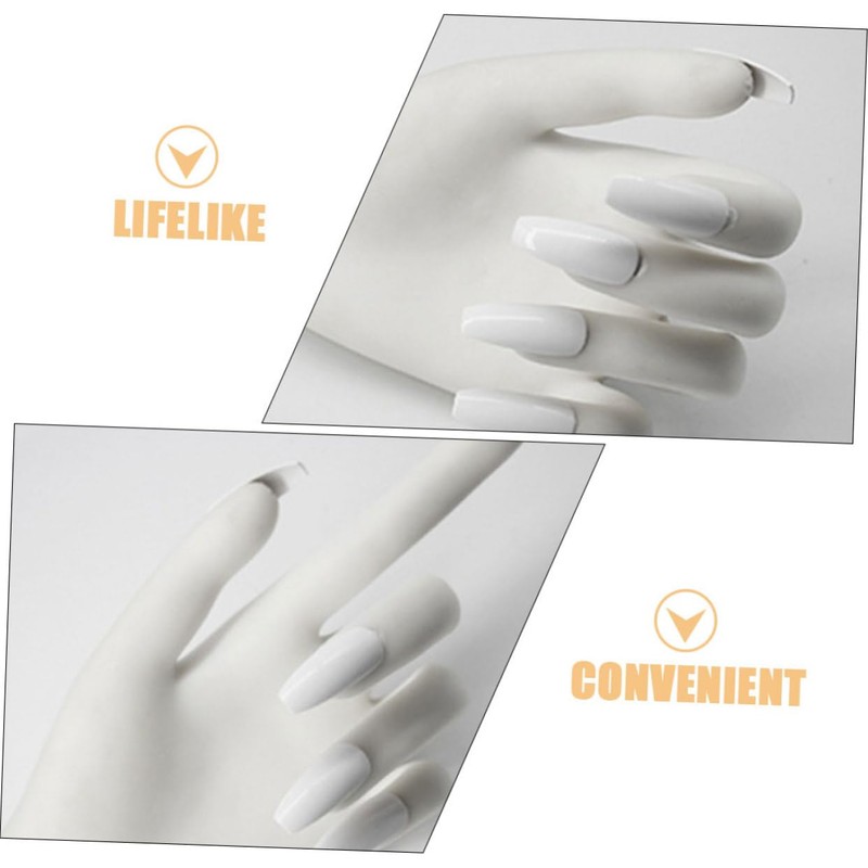 FOMIYES Realistic Fake Hand for Nail Practice Reusable Acrylic Training