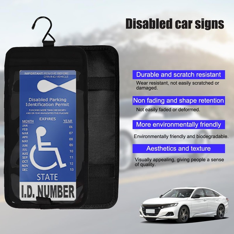 Zpana Handicap Placard Holder for Car, Transparent Handicapped Parking Permit