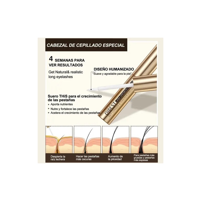 2 Pzs Sérum Para El Crecimiento De Pestañas, Sérum Natural