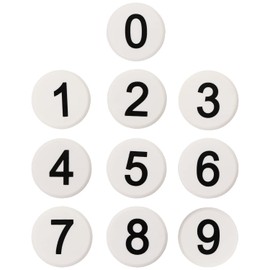 Tupalizy Round 0-9 Number Refrigerator Magnets Fridge Whiteboard Magnetic Pins Stickers Kitchen Home Office School Crafts, 10PCS (White)