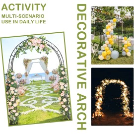 7FT Garden Arch Arbor w/Plant Stand,Heavy Duty Iron Arbour Archway,Stand Trellis