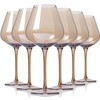 Physkoa Mocha Mousse Color Wine Glasses Set 6-18oz Long Stem