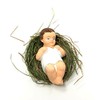 Baby Jesus Laying on Natural Hay, 4 Inch Small Nativity Figurine